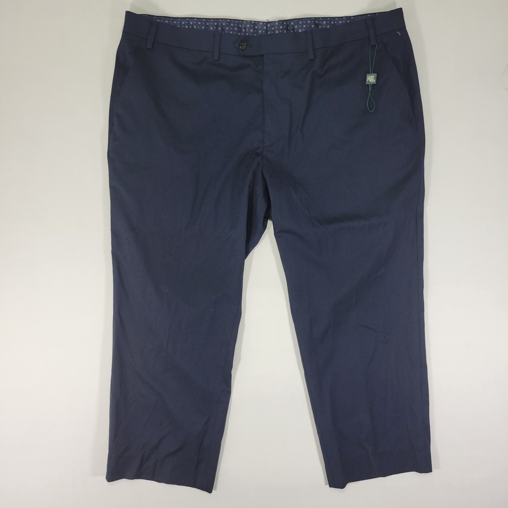 Lauren Ralph Lauren Men's Dress Pant Trousers Navy Total Comfort 40x25 SHORT NEW